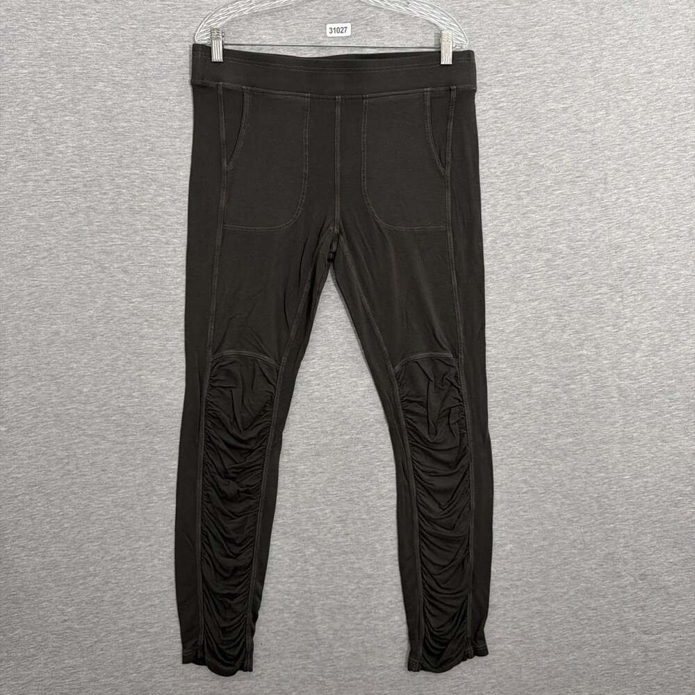 XCVI Wearables Womens Medium Brown Ruched Leg Casual Stretch Pants